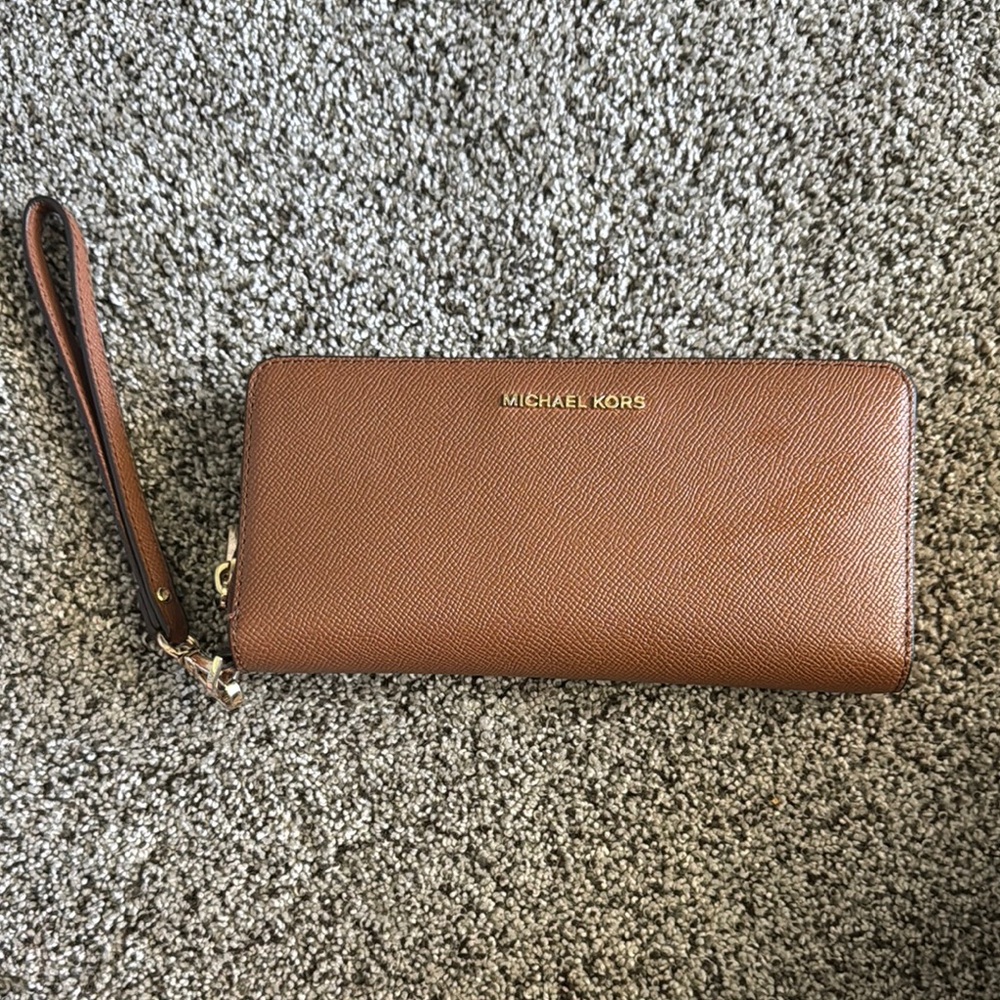 Michael Kors Brown Wristlet Wallet